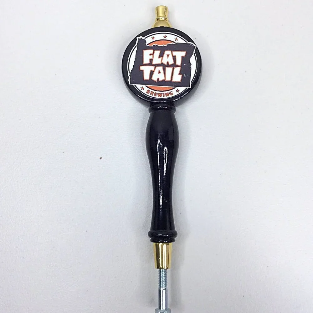 Flat Tail Brewing Tap‎ Handle RARE Corvallis Oregon Black Gold Beer Breweriana